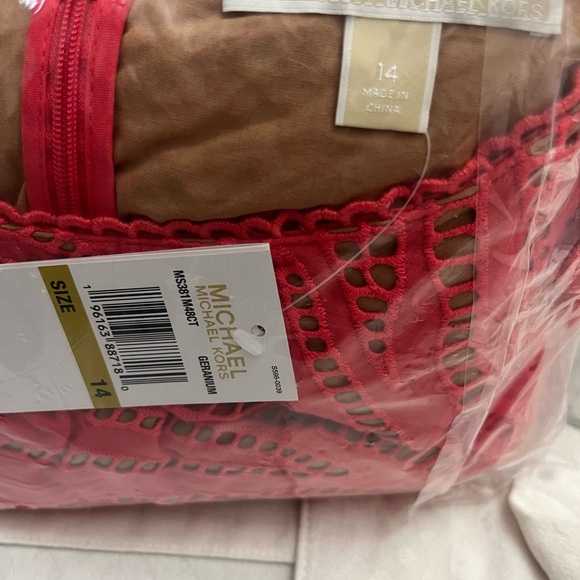 Michael Kors Women’s geranium zebra eyelet cotton lined fit & flare Dr Size 14 - Picture 5 of 5